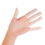 Lateksas vienreizējās baltas aizsargpirkstes (necaurlaidīgas), 7 cm, (100 gab.)