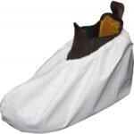 Antistatiskas vienreizējās virsdrēbes ar pret-slīdes funkciju, 55 GSM PP, laminētas, elpojošas 5B/6B, balta (1 pāris) - Image 3