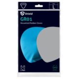 Polyco lateksa sadzīves cimdi Shield GR01 (0,4mm biezuma), (dzelteni, zili), (1 pāris) - Image 2